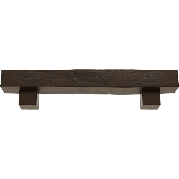 Kit W/ Alamo Corbels, Burnished Mahogany, 4H  X 6D X 72W Rough Cedar Faux Wood Fireplace ManteL